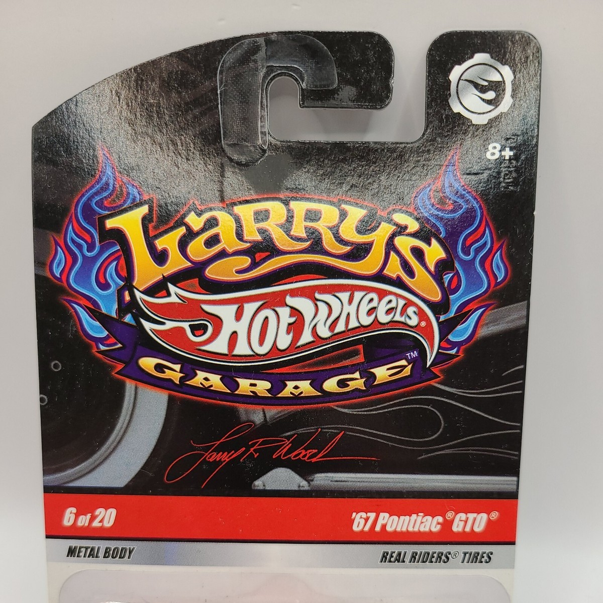 HOT WHEELS LARRY'S GARAGE 67 PONTIAC GTO CAR RED BLACK BLUE STRIPE