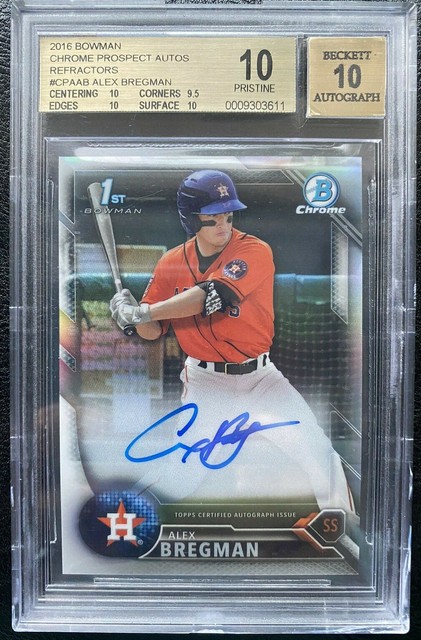 2016 Bowman Chrome Refractor Alex Bregman Astros RC Rookie AUTO BGS 10/10