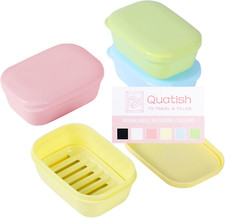 4 Pack Travel Soap Case Leakproof, Portable Travel Bar Soap Holder Container wit