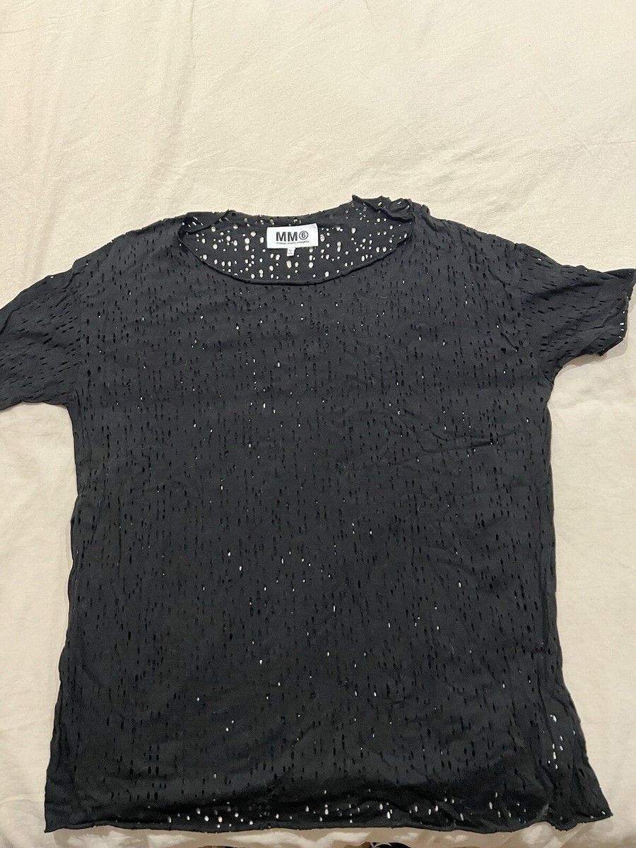 MM6 Black Laser Cut T Shirt XL Unisex | eBay MM6 Black Laser Cut T Shirt XL Unisex | eBay