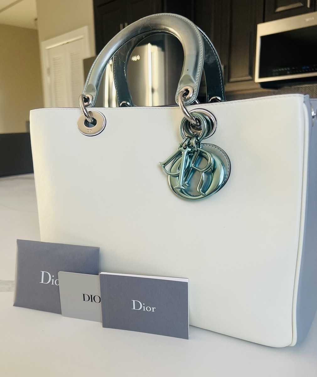 レア　ヴィンテージ　貴重　Dior ホワイト ハンドバッグ　ダイス 24SS♪バイカラーが新鮮で華やか】DIOR Lady Dior バッグ ミニ (Dior