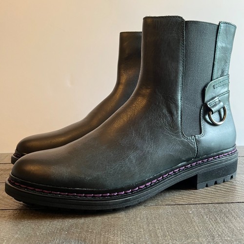 11M Chunky Boots Black Stretchy 