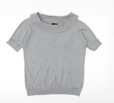 East 5th Damen Pullover grau Rundhals Baumwollmischung Größe L