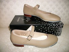 Capezio TeleTone Tap Shoe Buckle Dance 3686 Tan Black New In Box