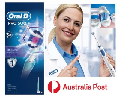 Genuine ORAL-B Pro 500 3DWhite Electric Toothbrush AU Seller Brand New Dentist