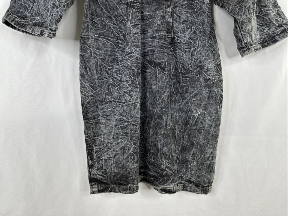 Vestido Vaquero Chemin De Fer Vintage Estados Unidos Talla 9/10 Gris Manga 3/4 RARO Foto 4 de 4