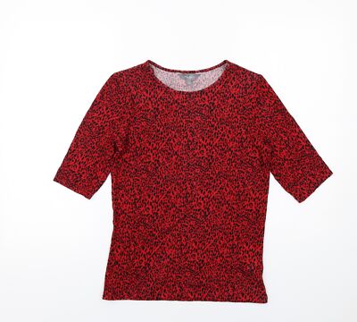 Principles Damen rot Tier Viskosemischung T-Shirt Größe 10-Le