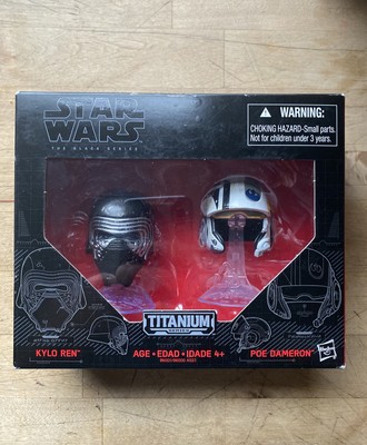 Star Wars Black Series 01 Kylo Ren & Poe Dameron Titanium Diecast Helmets NIB | eBay