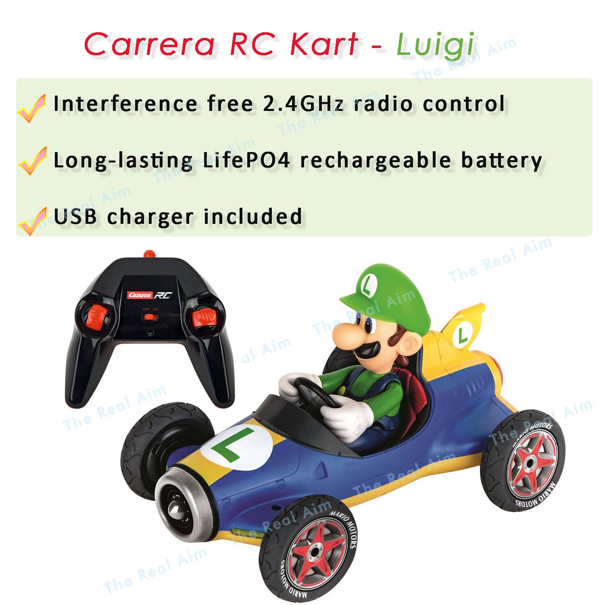NEW RC Mario All Roads Kart Mach8 LUIGI, Remote Control 