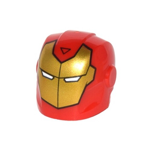 LEGO Minifig, Helmet Armor Plates and Ear Protectors with Gold Iron Man  Mask