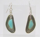 Vintage Retro Art Deco Light Blue Stone Costume Jewelry Earrings 45mm