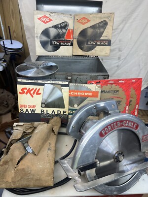  Rare  PORTER CABLE Heavy Duty Circular Saw model 108 K + Many vintage Extras