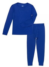 New Fruit of the Loom 2pc Boys Thermal Lightweight Blue Set Size XS 4-5 