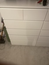 IKEA MALM White 6 Drawer Chest of Drawers – Modern Bedroom Storage – Collection