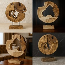 Teakholz Deko Teak Rad Skulptur Statue Garten Terasse Wurzelholz Handarbeit