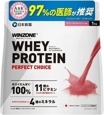 Winzone Protein Whey 1kg Strawberry Flavor WPC Nippon Shinyaku made in Japan