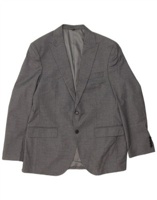 MARKS & SPENCER Herren 2 Knopf Blazer Sakko UK 40 Large Grau Polyester AD04