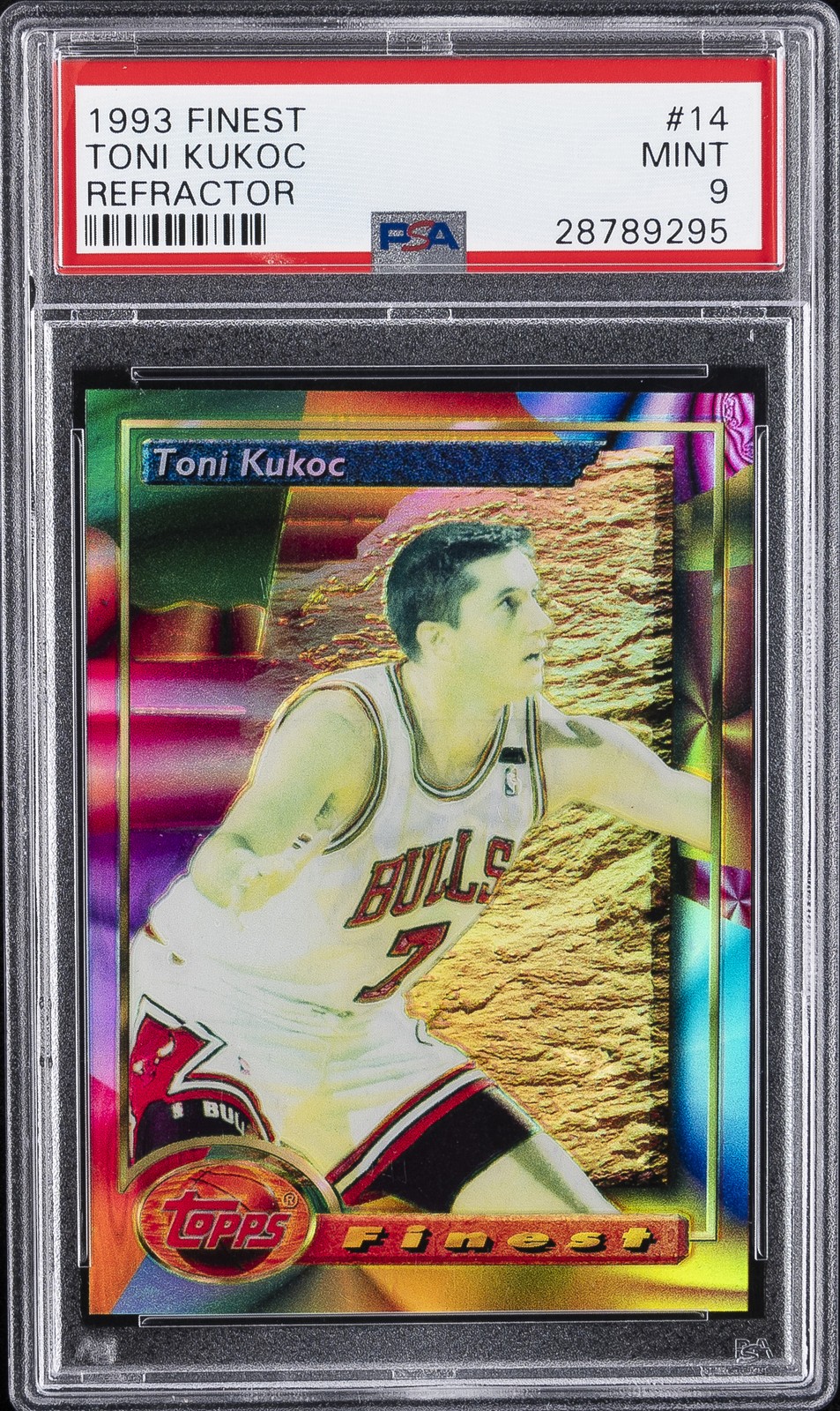 1993 FINEST REFRACTOR #14 TONI KUKOC ROOKIE RC PSA 9