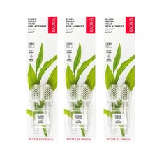 Sustainable Clear Toothbrush Replacement Heads Pack of 3 Eco Friendly Dental ...