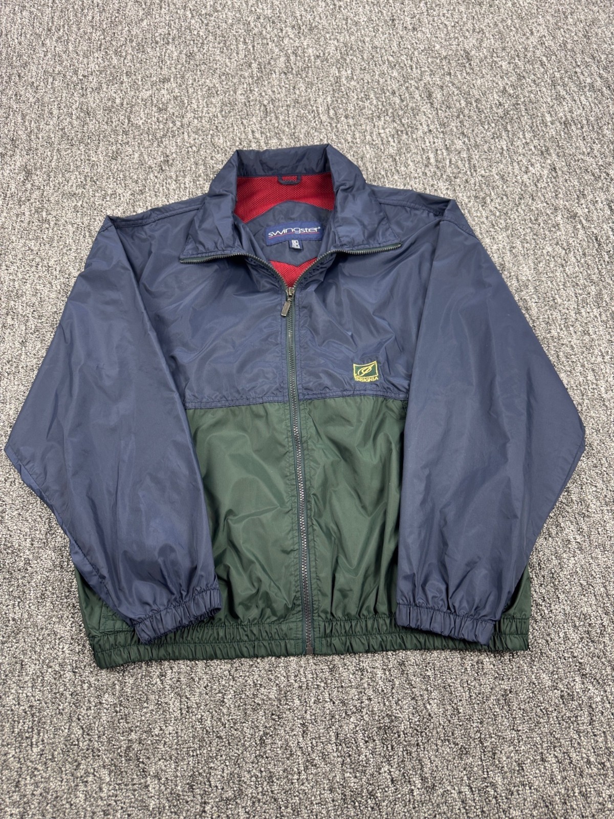 Vtg Swingster Jacket Men XL Colorblock Lightweight Full Zip Vented Windbreaker