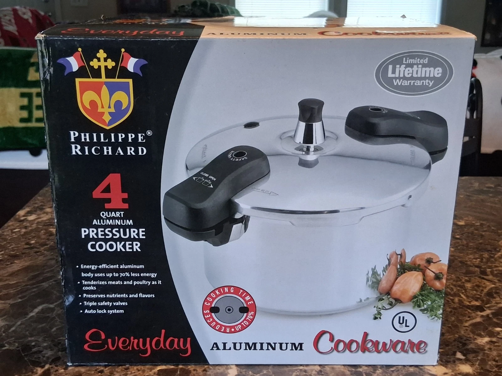 NEW Philippe Richard 4 Qt Pressure Cooker Aluminum Stove Top Pot RARE CONDITION