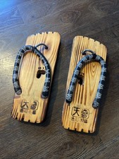 Women Geta Clogs Japanese Kimono Flip Flops Thong Sandals Wooden Rare Size 42