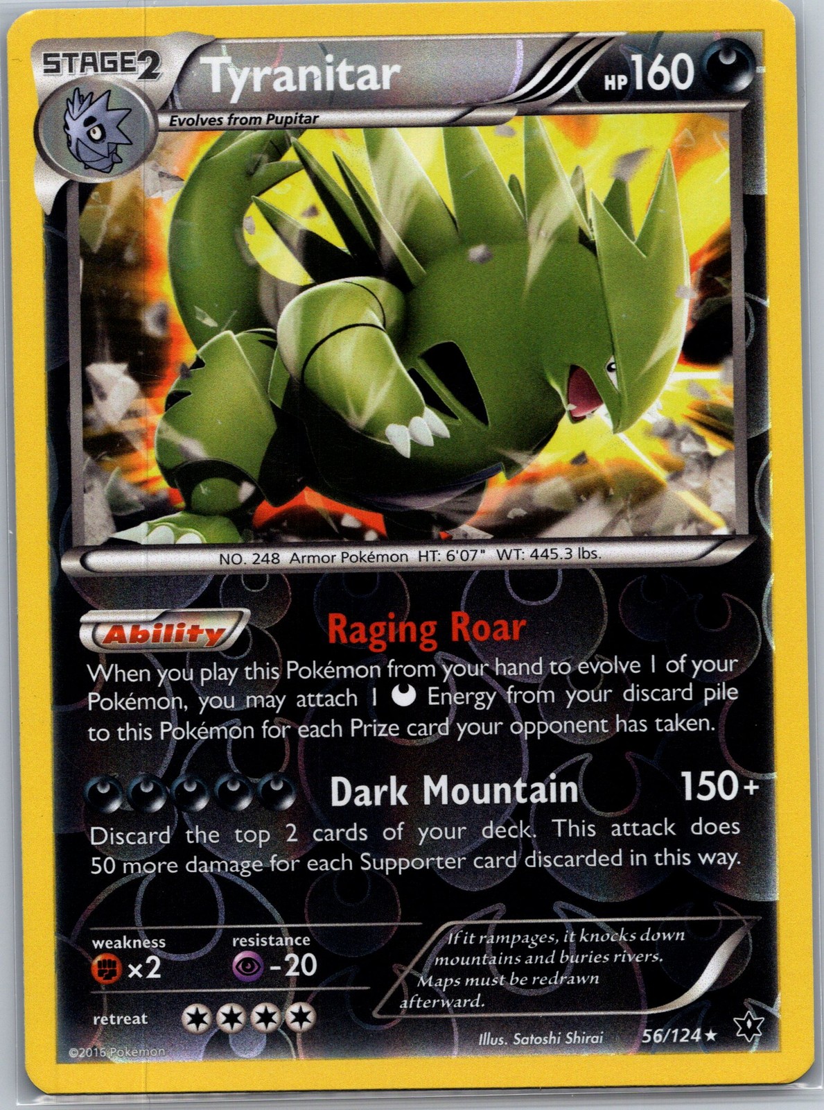 Tyranitar XY - Fates Collide 56/124 reverse holo Lightly Played