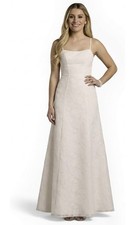 David’s Bridal Soft White Spaghetti Strap Jacquard A-Line Dress 18W NWT