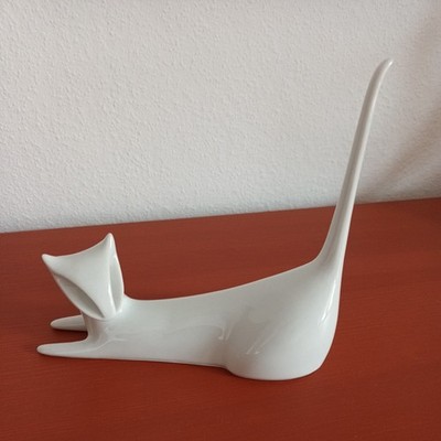 Katze Figur Skulptur Porzellan Royal Dux Bohemia Jaroslav Jezek