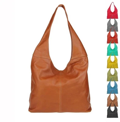 ITAL DAMEN LEDER XL SHOPPER Schultertasche HOBO BAG REISE OUTDOOR URLAUB FLUG - Bild 1 von 4