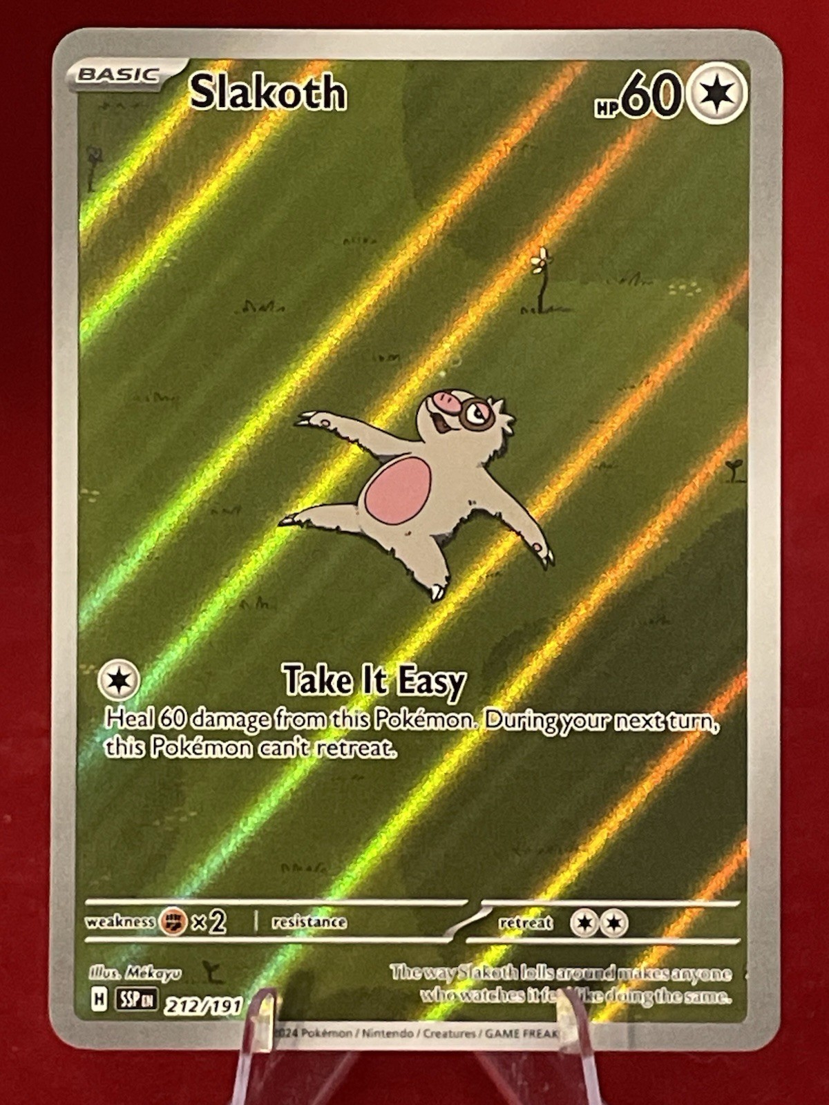 Pokémon TCG Slakoth Illustration RARE Surging Sparks 212/191 NM