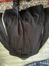 Black Cotton Men's Blazer Two-Button Notch Lapel Single-Breasted Regular Jacket