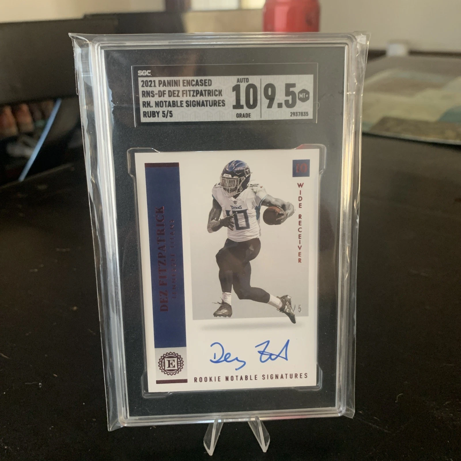 Dez Fitzpatrick Panini Encased Rookie Notable Signatures #RNSDF Ruby