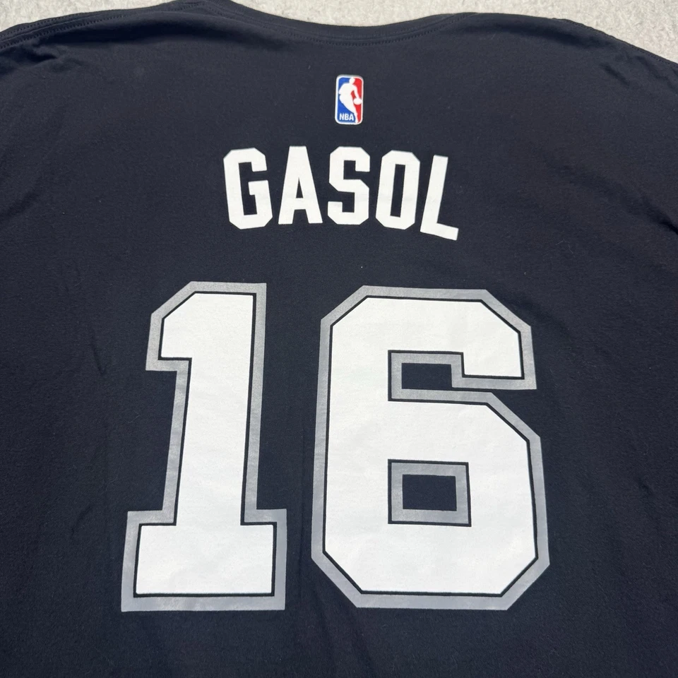 Camiseta Adidas Pau Gasol San Antonio Spurs #16 Jersey Tamanho 2XL Preta - Imagem 3 de 4