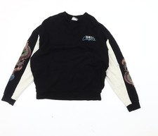 ASOS DESIGN Felpa Pullover Uomo Nero M Ricamata