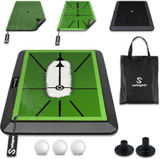 Golf Hitting Mat Turf and Divot Board Swing Path Detection Practice Kit