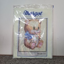 Margot Creations Tapestry Kit Teddy Bear Opened But Unused Vintage