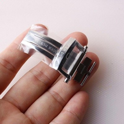 Stainless for Roger Dubuis Watches, Buckle Clasp Black Silver Deployment 18mm