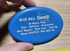 Vintage Blue Ball PA Sunoco Ed Myers Advertising Squeeze Coin Wallet