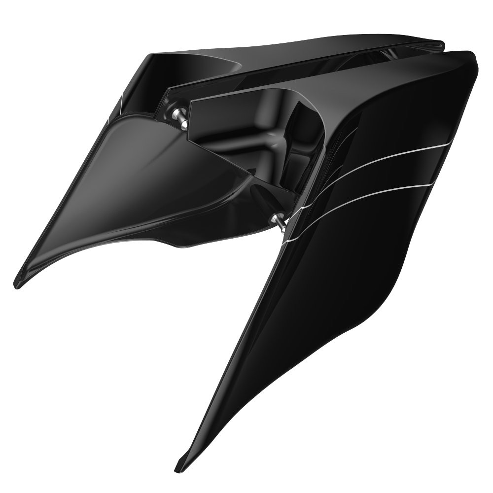Advan Vivid Black Extended Side Cover Pinstripes For 14+ Harley