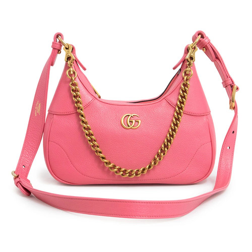 GUCCI Interlocking G Aphrodite Shoulder Handbag in Goatskin Flamingo 731817 #705