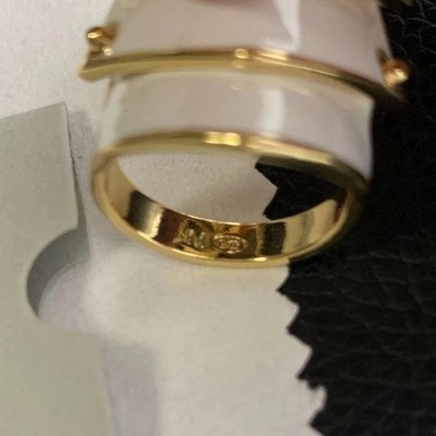 Authentic Vivienne Westwood ARTEMIS Armor Ring White Gold Size 6.5