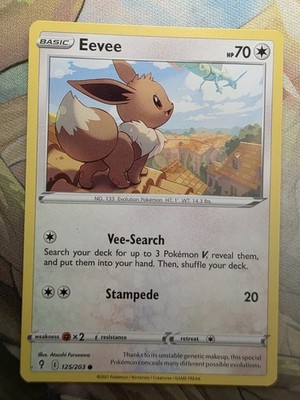 Eevee Pokémon Card 125/203 Evolving Skies 2021 Basic Common Normal