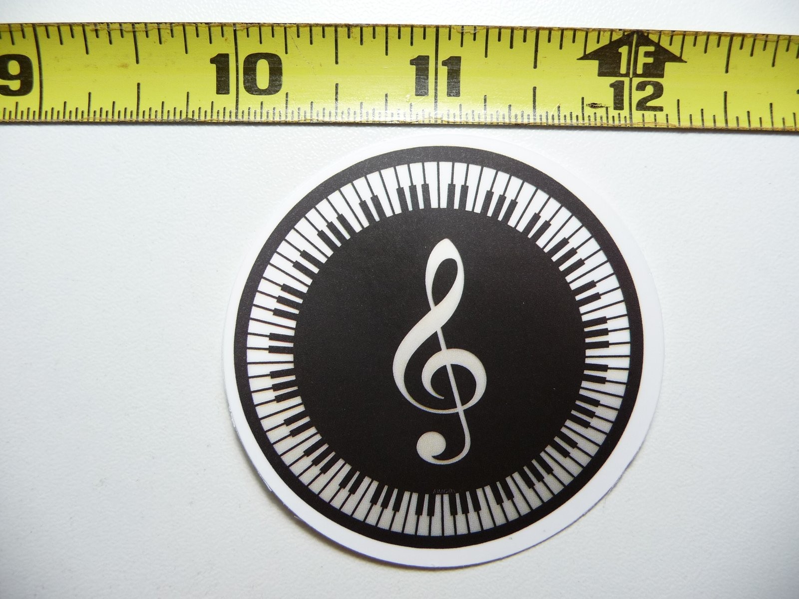 Piano Keyboard Circle Sticker Decal for Musicians and Bands