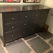 IKEA Hemnes 8-Drawer Chest of Drawers, Black, Solid Wood. Collection only