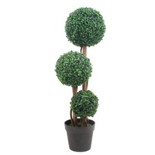 35/45 in Topiary Boxwood Triple Ball Artificial Tree Indoor/Outdoor Home Decor