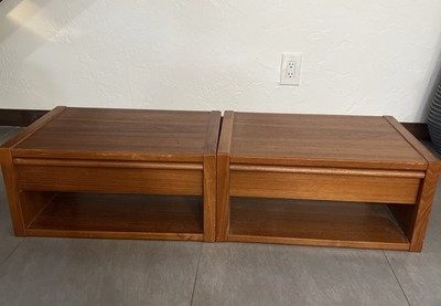 Vintage Jesper Mid Century Modern Teak Floating Nightstands Set Of 2 Danish MCM
