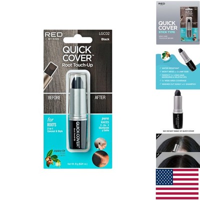 Water-Resistant Touch Up Stick for Gray Roots & Beard - Easy Application, Black