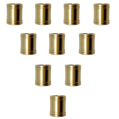 10 PCS Lamp Pipe Brass Coupling 0.6 Inch Long 1/8 IP for Lamp Rod and Light Fixt