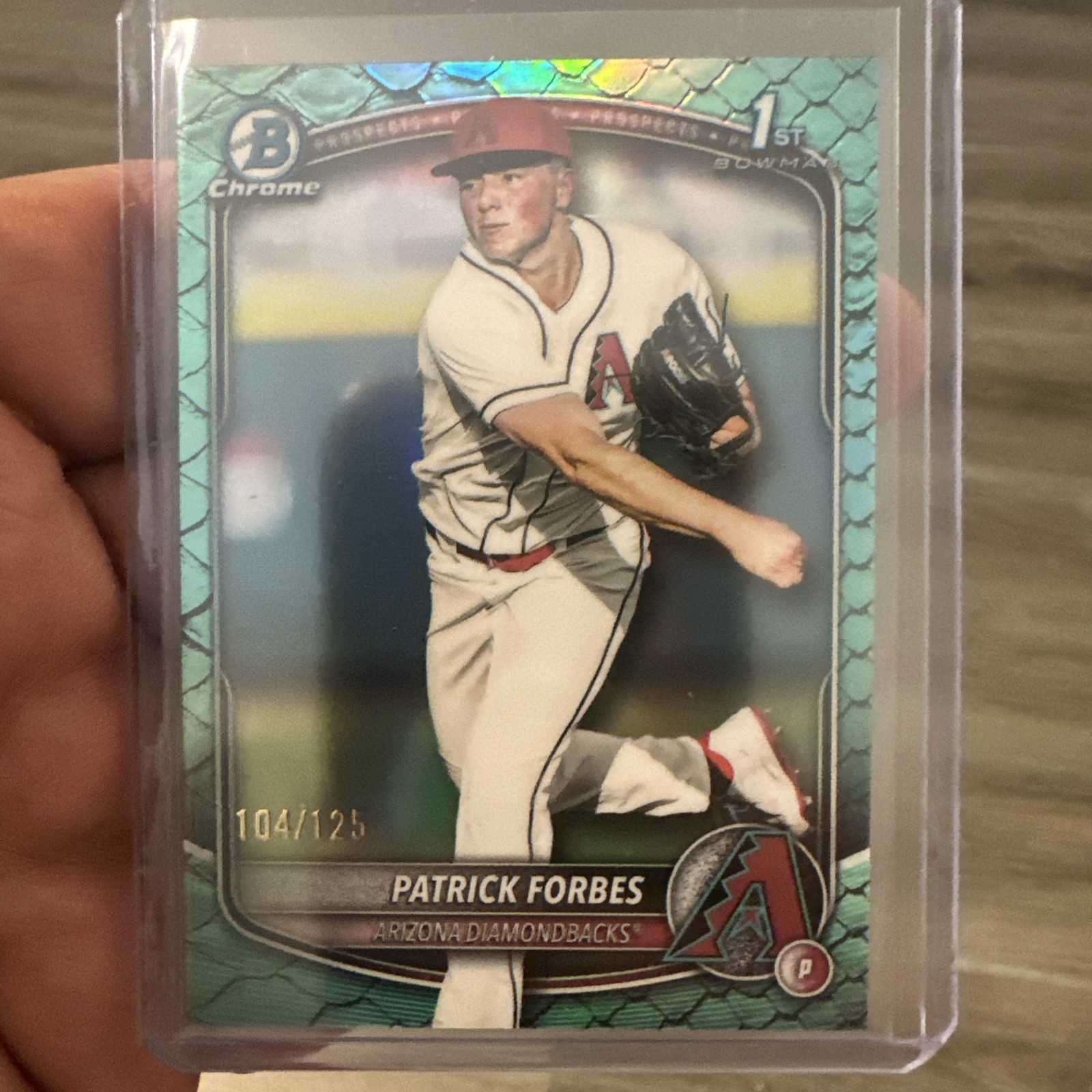 2025 Bowman Draft 1st Chrome Aqua Reptilian #BDC-89 Patrick Forbes 104/125